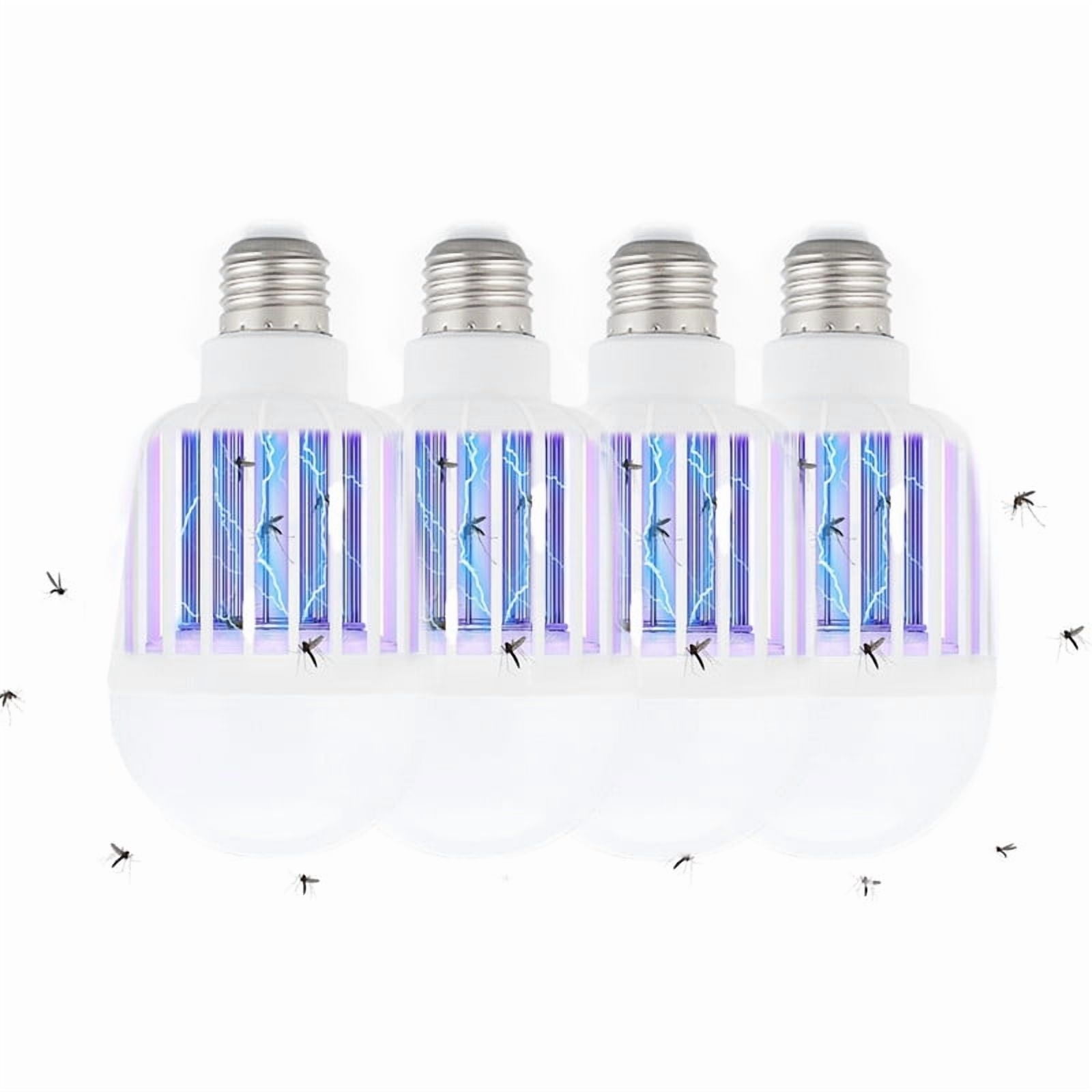 [4-Pack] BANPESTT Bug Zapper Light Bulb 2-in-1 Indoor Mosquito Zapper Gnat Trap- Electric Fly Insect Killer&Bug Catcher for Outdoor Indoors Home Backyard Patio (E27 Base, 9W 110V)