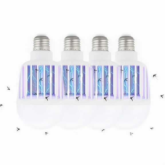 [4-Pack] BANPESTT Bug Zapper Light Bulb 2-in-1 Indoor Mosquito Zapper Gnat Trap- Electric Fly Insect Killer&Bug Catcher for Outdoor Indoors Home Backyard Patio (E27 Base, 9W 110V)