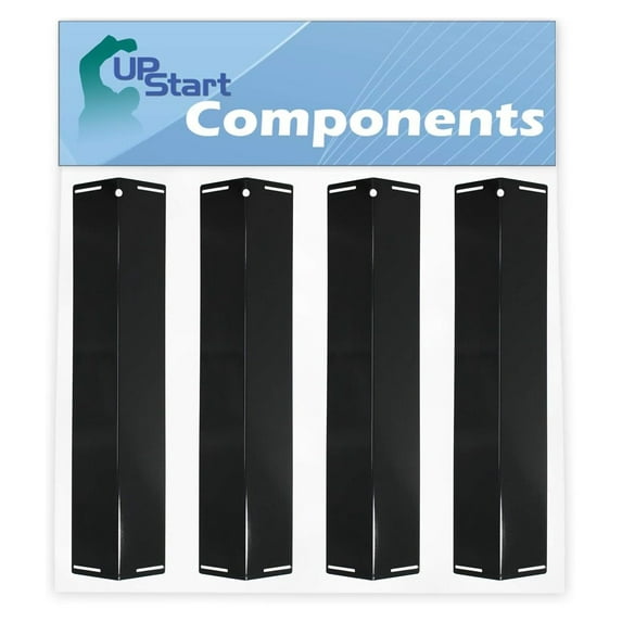 4-Pack BBQ Grill Heat Shield Plate Tent Replacement Parts for Charbroil 463211516 - Compatible Barbeque Porcelain Steel Flame Tamer, Flavorizer Bar, Bar, Burner Cover 16 1/2"