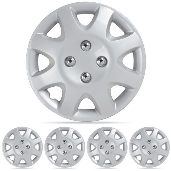 (4-Pack) BDK Premium Hubcaps 14" Wheel Rim Cover Hub Caps OEM Style Replacement Snap On Car Truck SUV - 14 Inch Set