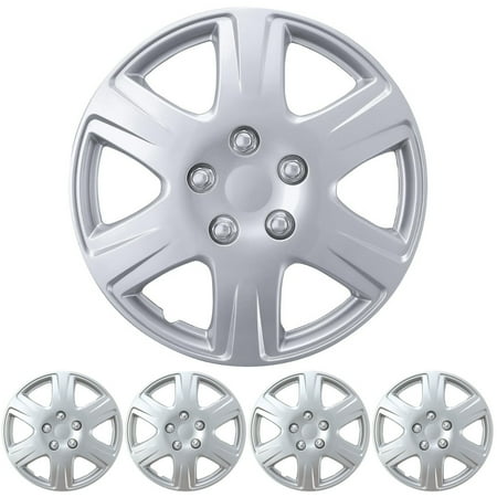 (4-Pack) BDK Premium Hubcaps 15" Wheel Rim Cover Hub Caps OEM Style Replacement Snap On Car Truck SUV - 15 Inch Set