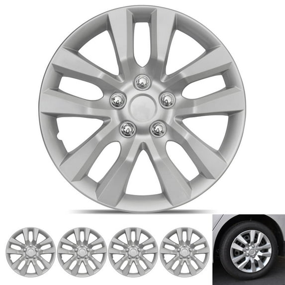 (4-Pack) BDK Premium Hubcaps 16" Wheel Rim Cover Hub Caps OEM Style Replacement Snap On Car Truck SUV - 16 Inch Set
