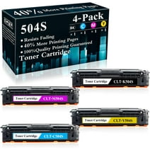 4-Pack (BK/C/M/Y) CLT-K504S C504S Y504S M504S Toner Cartridge Replacement for Samsung Xpress C1810W C1860FW CLX-4195 4195FW 4195N 4195FW 4170 CLP 415 415NW 470 475 Printe