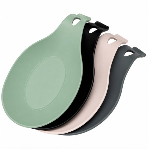 4 Pack Silicone Spoon Rests, Kitchen Utensil Holders for Counter and Stove Top, TIKA