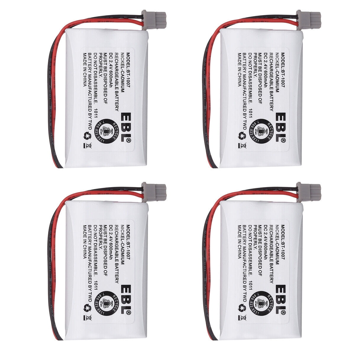 4 Pack BT1007 Cordless Phone Rechargeable Battery For Uniden BT1015