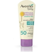 4 Pack - Baby Continuous Protection Sensitive Skin Lotion Zinc Oxide Sunscreen SPF 50 3 oz