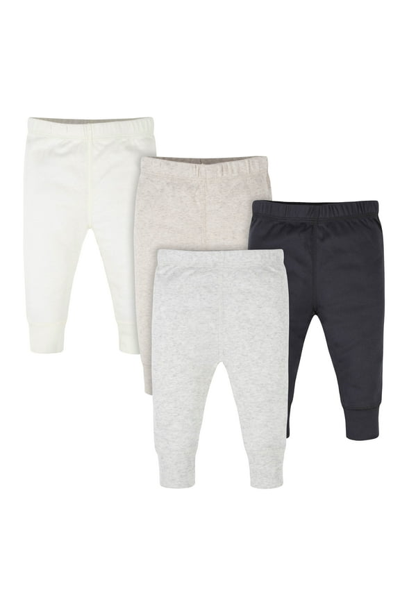 Brand Baby Gender Neutral Pants, 4 Pack, Sizes Newborn - 12 Months