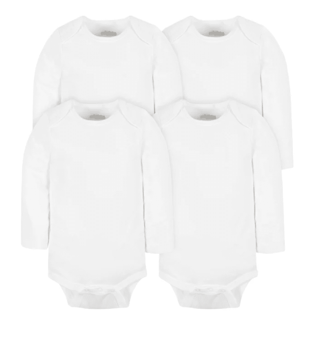 Babies' 4-Pack long-sleeved wrapover cotton bodysuits main image 1