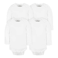 thumbnail image 1 of 4-Pack Baby Neutral White Long Sleeve Bodysuits 12-Months, 1 of 3