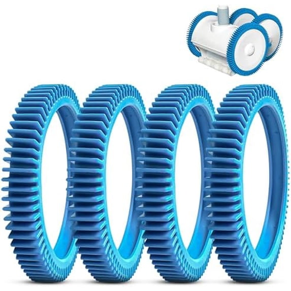 4-Pack Back Tires Replacement for Pool Cleaner – Compatible with Hayward Poolvergnuegen 4-Wheel Models, Replaces Part Number 896584000-082 – Rear Tires for In-Ground Pool Vacuums