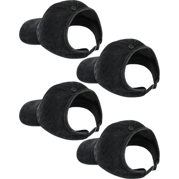 4 Pack Backless Ponytail Hat for Women Retro Washed Distressed Baseball Cap Adjustable