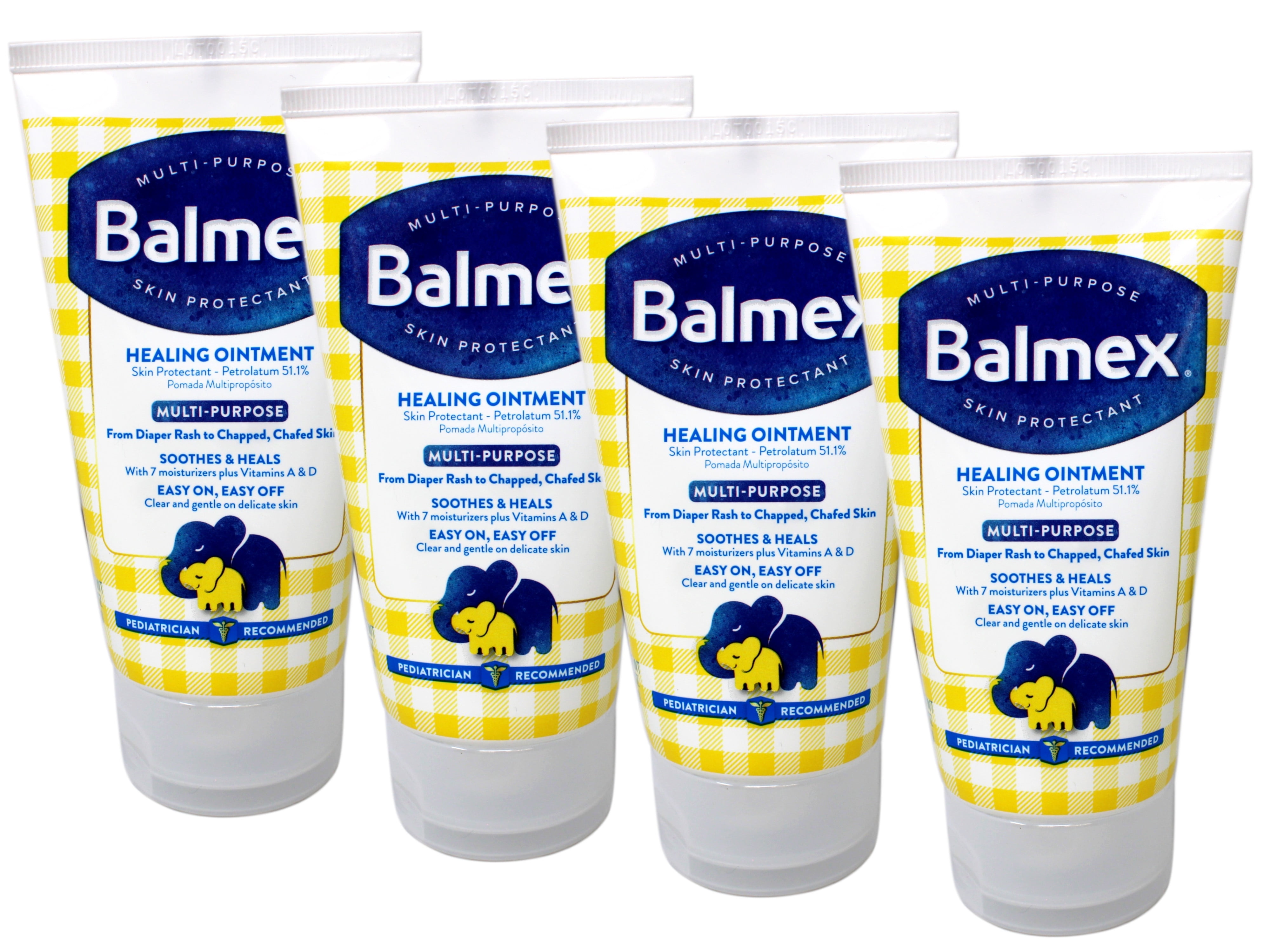 4 Pack - Balmex Multi-Purpose Healing Ointment, from Diaper Rash to Chapped, Chafed Skin, Soothes & Heals, 3.5 OZ