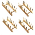 thumbnail image 1 of 4 Pack Bamboo Wooden Dish Rack, Plate Rack Stand Pot Lid Holder, Kitchen Cabinet Organizer for Cup, Cutting Board, Bowl, Drying Rack and book hook, 1 of 6