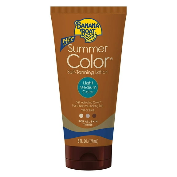 4 Pack Banana Boat,Summer Color Self-Tanning Lotion, Light/Medium Color 6oz Each