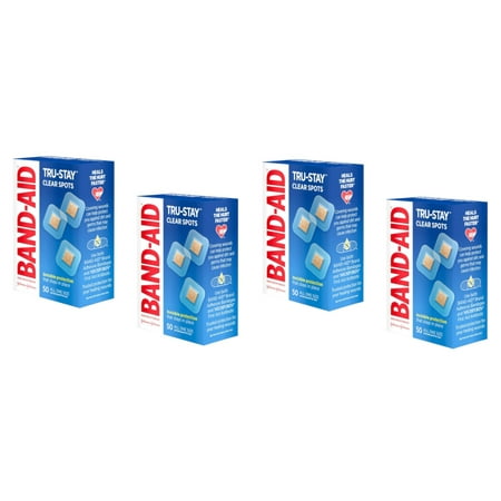 4 Pack - Band-Aid Adhesive Bandages Clear Spots All One Size - 50 count Each