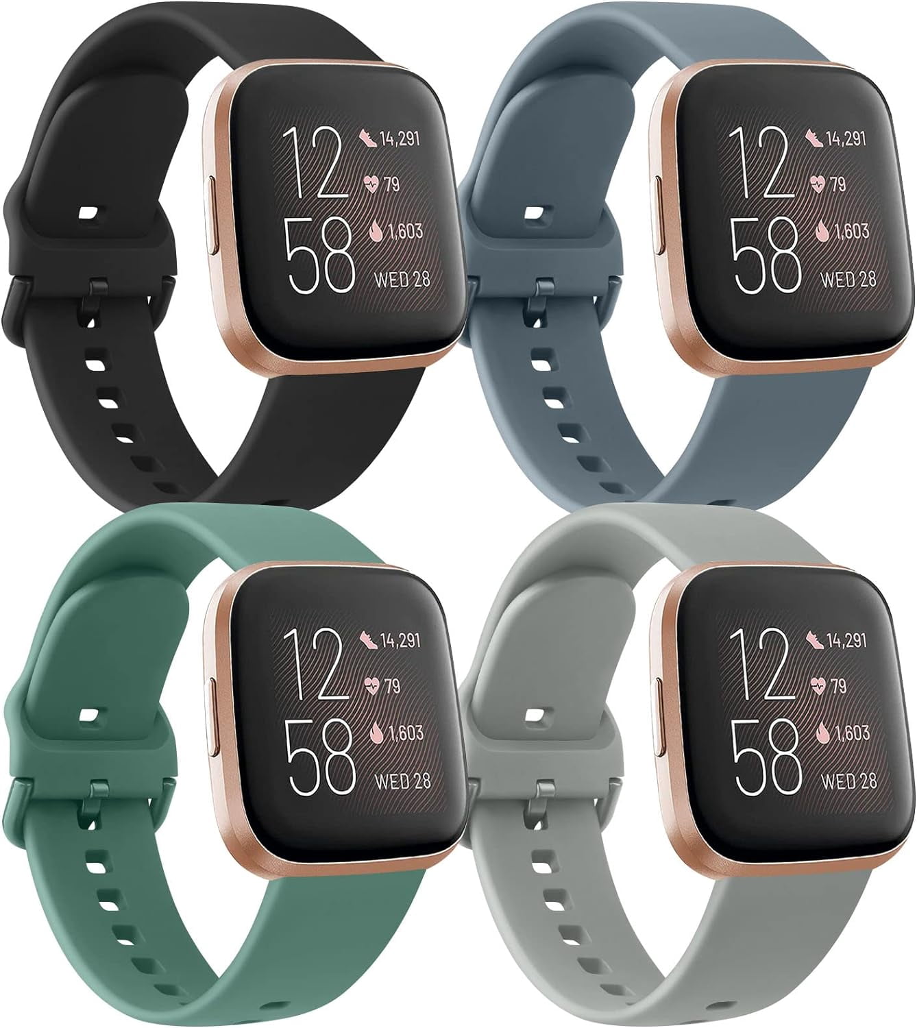 4 Pack Bands Compatible with Fitbit Versa 2 / Fitbit Versa/Versa Lite ...