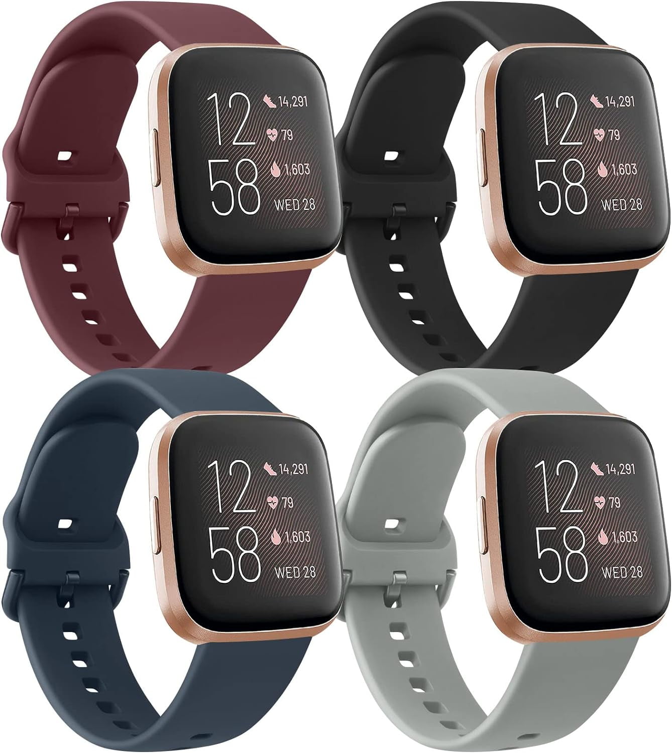 4 Pack Bands Compatible with Fitbit Versa 2 / Fitbit Versa/Versa Lite