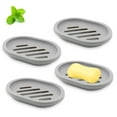 thumbnail image 1 of 4 Pack Bar Soap Holder, Keep Soap Bars Dry Clean, Soap Dish SoapTray, Bathroom Soap Dish, Bathtub Soap Dish (Gray), 1 of 9