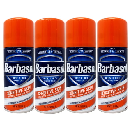4 Pack - Barbasol Shave Cream, 7 Ounce (Sensitive Skin)