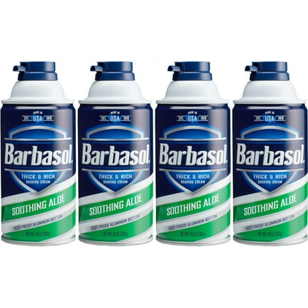 4 Pack - Barbasol - Thick and Rich Shaving Cream With Soothing Aloe 10oz Each