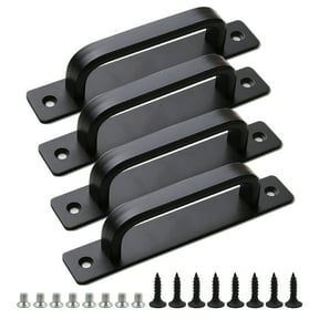4 Pack Barn Door Handles, 5.79" Sliding Barn Door Pull Handle, Cabinet Door Handle with Screws, Heavy Duty Pull Push Door Plate Handle for Wardrobe Drawer Closet