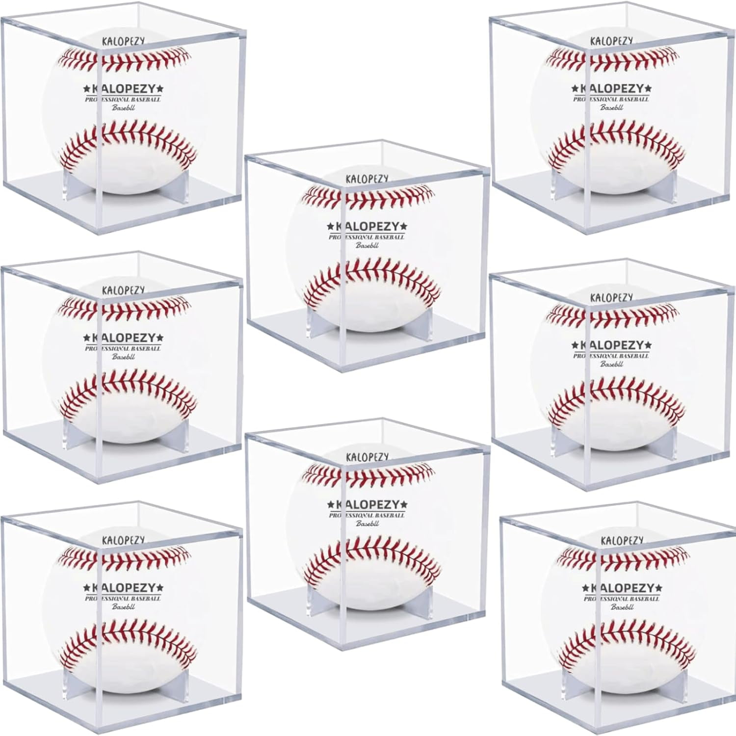 4 Pack Baseball Display Case, UV Protected Acrylic Boxes for Display ...