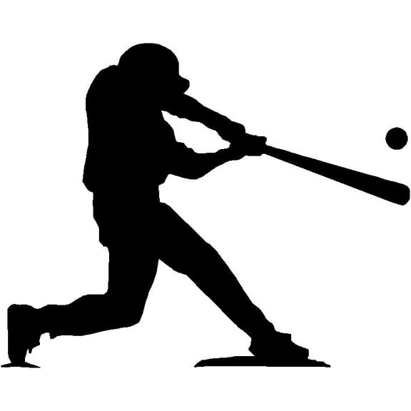 4 Pack - Baseball Player at Bat V1 Vinyl Decal by StickerDad - Size: 3.5", Color: Reflective Black - Windows, Walls, Bumpers, Laptop, Lockers, etc.