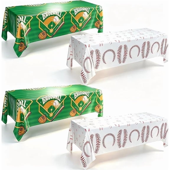 4 Pack Baseball Tablecovers Baseball Party Decorations