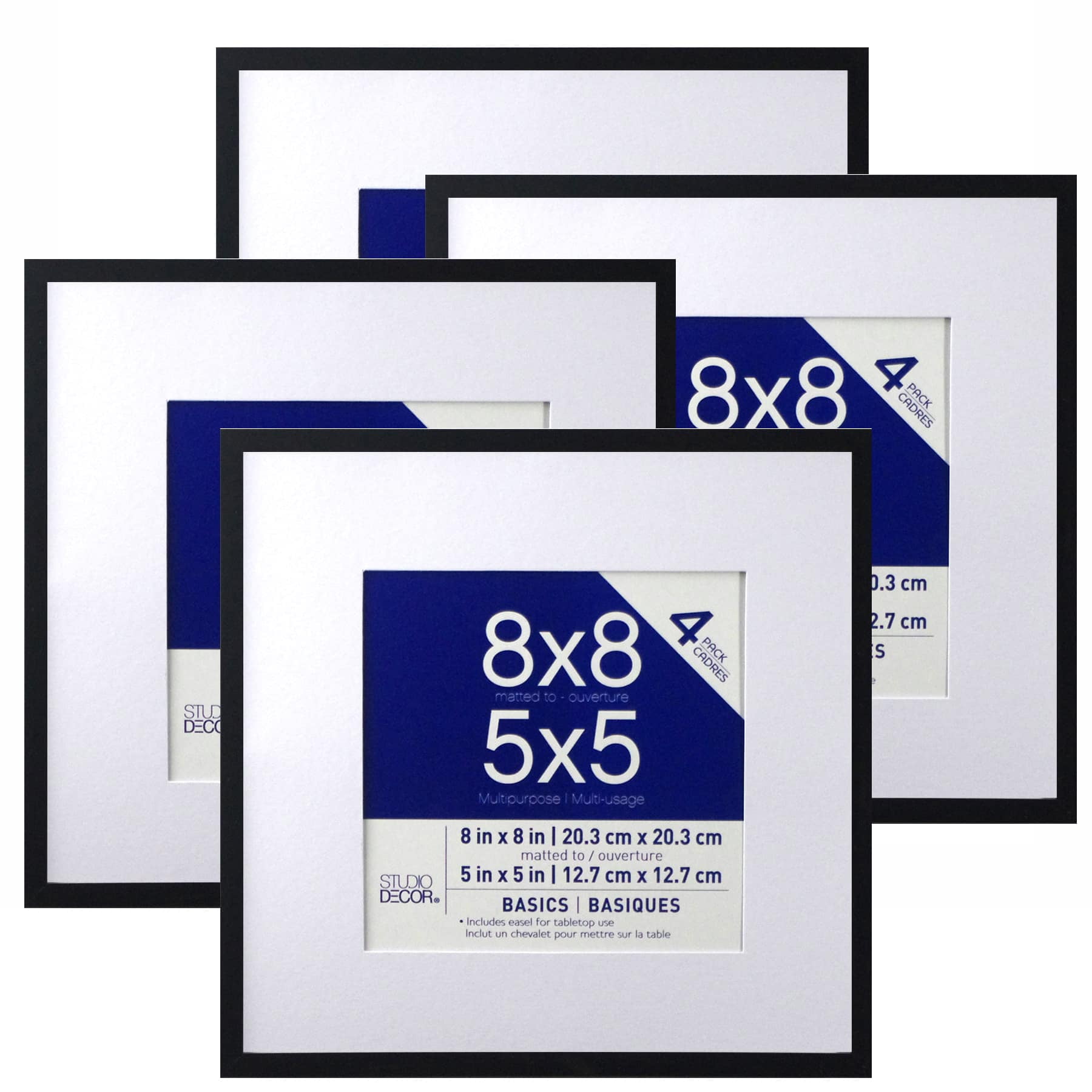 Studio Decor 4 Pack Basics 5" x 5" Multipurpose Wall Frames