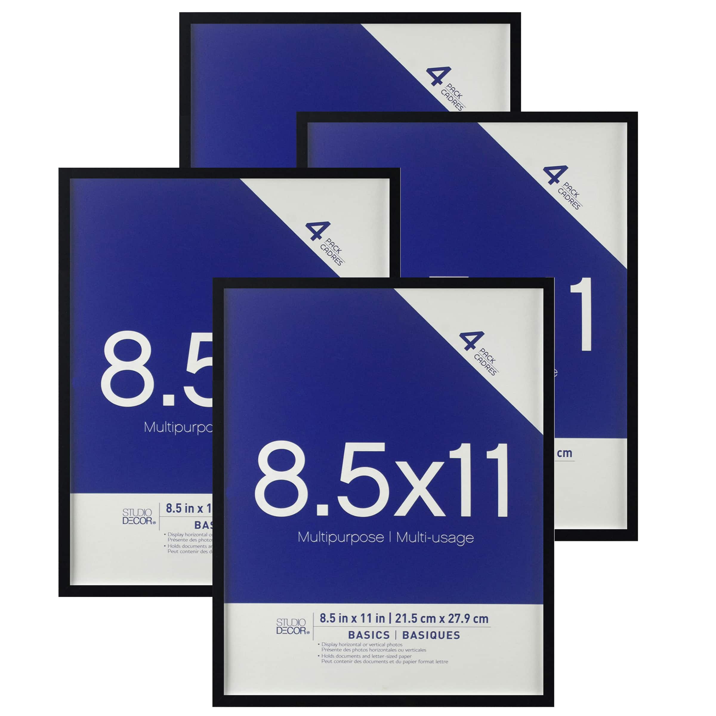 Studio Decor 4 Pack Basics 8.5" x 11"  Multipurpose Wall Frames