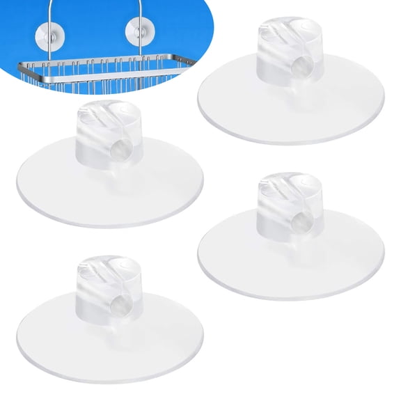 4 Pack Bathroom Shower Caddy Connectors Suction Cups, Heavy Strength Clear Suction Cups Compatible with Zenna Home, Simple Houseware, GeekDigg, Plumboss, Splash Home