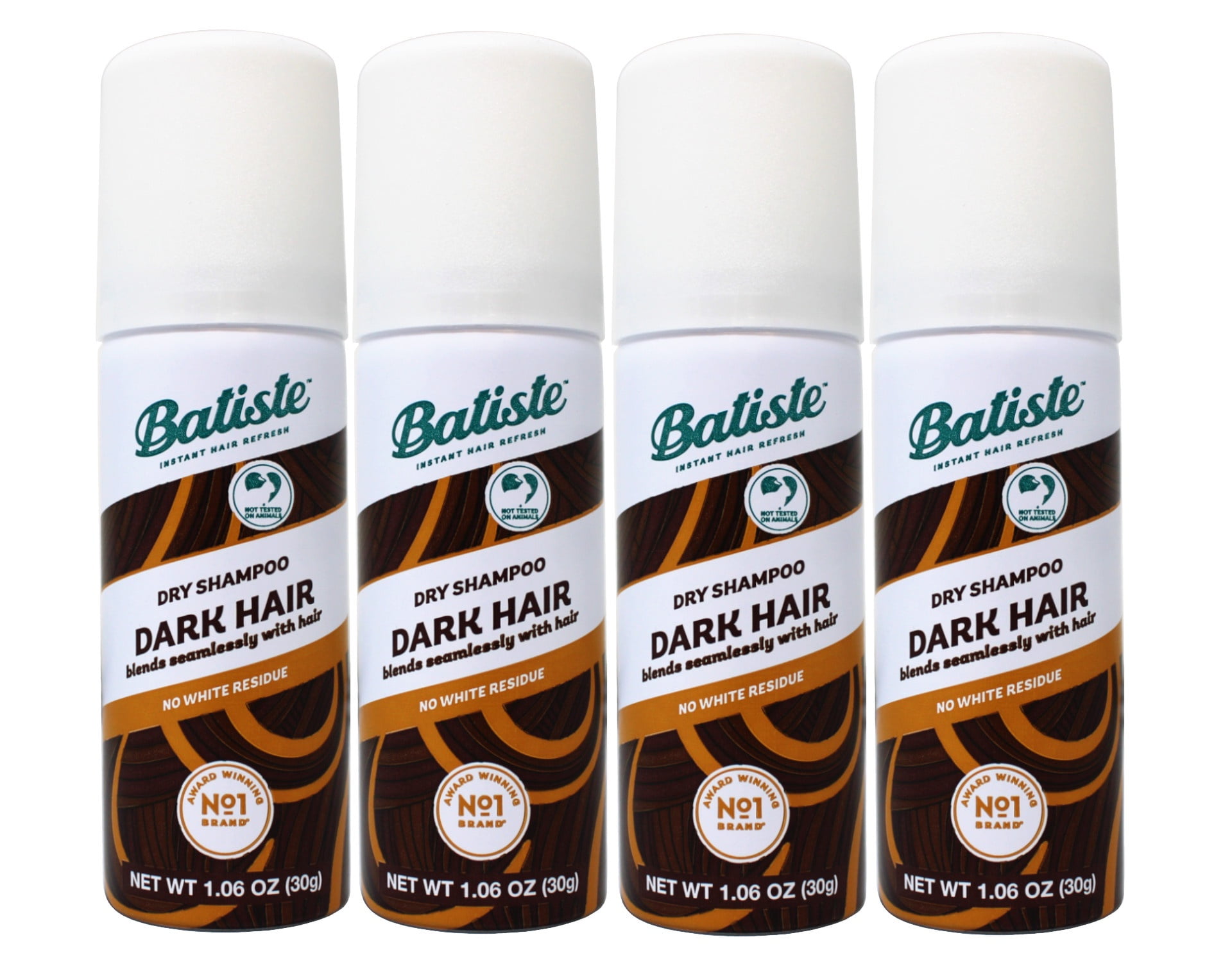 4 Pack - Batiste Dry Shampoo, Divine Dark, Mini Travel Size Spray 1.6 Oz Each