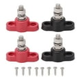 4Pack Battery Terminal Blocks 12V 24V Secure Power Connection, Red