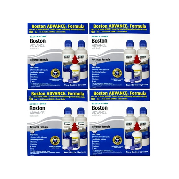 4 Pack - Baush & Lomb Boston Advance Multi-Pack, Step 1&2 Leanses Cleaner (2 X 4 fl oz Plus 1 fl oz Cleaner Bottle)