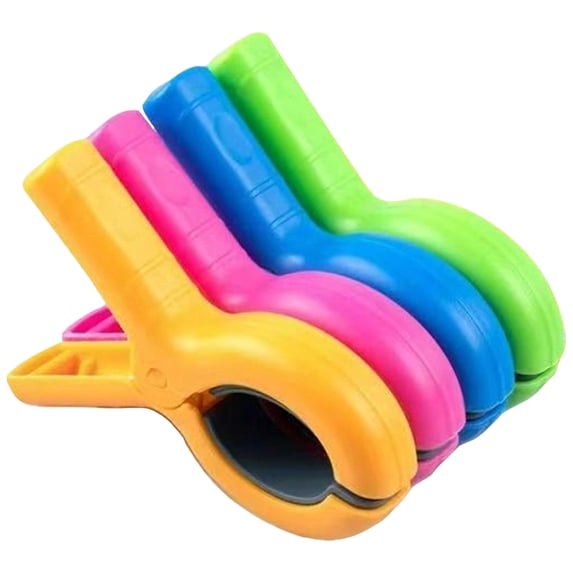 4 Pack Beach Towel Clips for Beach Chairs Plastic Towel Holder Clothes Pins Hanging Clip Clamps Cruise Summer Water Pool Activities Vacation Outdoor Accessories Essentials Must Have Items