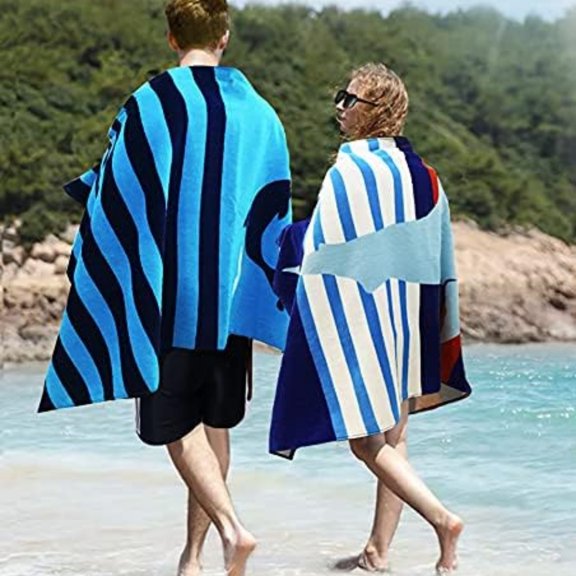 4-Pack Beach Towels Cotton Extra Large XL 34"x63" Soft Absorbent Throw Blanket Gift for Beach Bath Holiday Swimming Pool Sports Camping