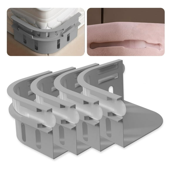 4 Pack Bed Lock Sheet Holders Fit All Sheet Size,Sheet Secure Lock Fasteners With Lock Strips Heavy Duty Bed Sheet Corner Fastener Keep Sheets Firm & Tight Bed Sheet Holder Straps