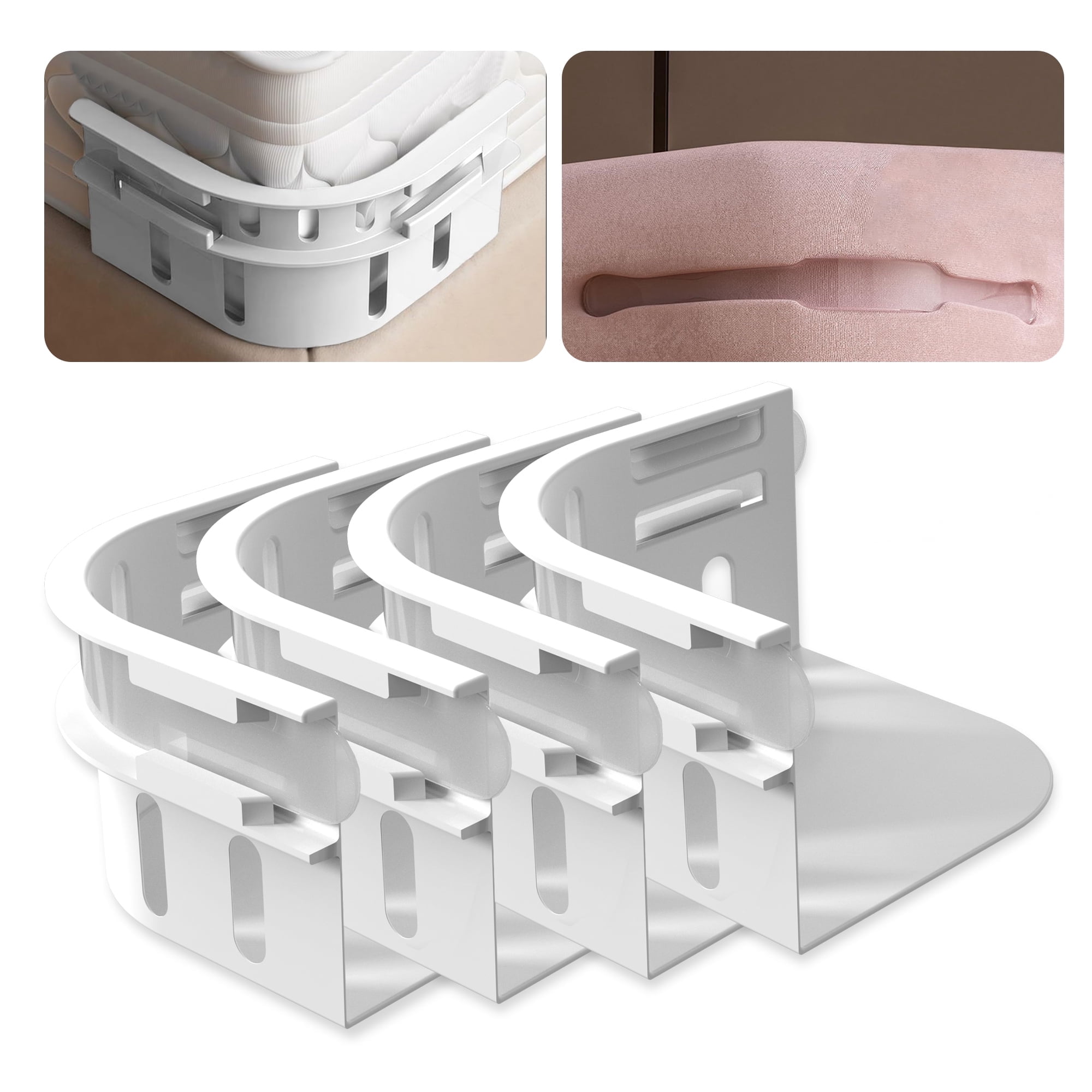 4 Pack Bed Lock Sheet Holders Fit All Sheet Size,Sheet Secure Lock Fasteners With Lock Strips Heavy Duty Bed Sheet Corner Fastener Keep Sheets Firm & Tight Bed Sheet Holder Straps