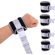 4-Pack Bed Restraints - Soft Padded Wrist & Ankle Limb Holders with Quick Release Buckle, Adjustable Medical Restraint Straps for Elderly Adults, Hospital & Home Care Black