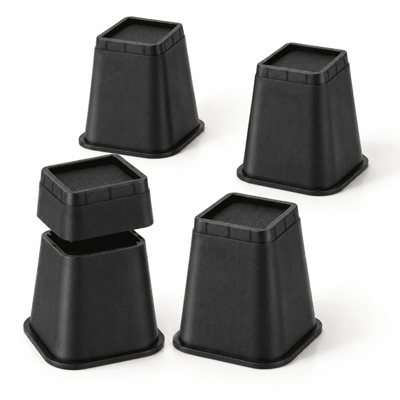 4 Pack Bed Risers 12 Inch Heavy Duty Adjustableniture Lift Height 12