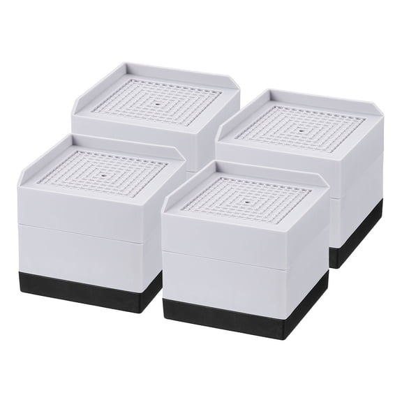 4 Pack Bed Risers, Square Heavy Duty Stackable Lift Block to 1.9" & 3.2", Gray