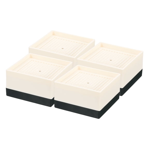 4 Pack Bed Risers Square Heavy Duty Stackable Lift Block to 1.9", Beige