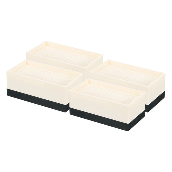 4 Pack Bed Risers, Square Heavy Duty Stackable Lift Block to 1.9" Beige
