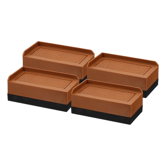4 Pack Bed Risers, Square Heavy Duty Stackable Lift Block to 1.9", Brown