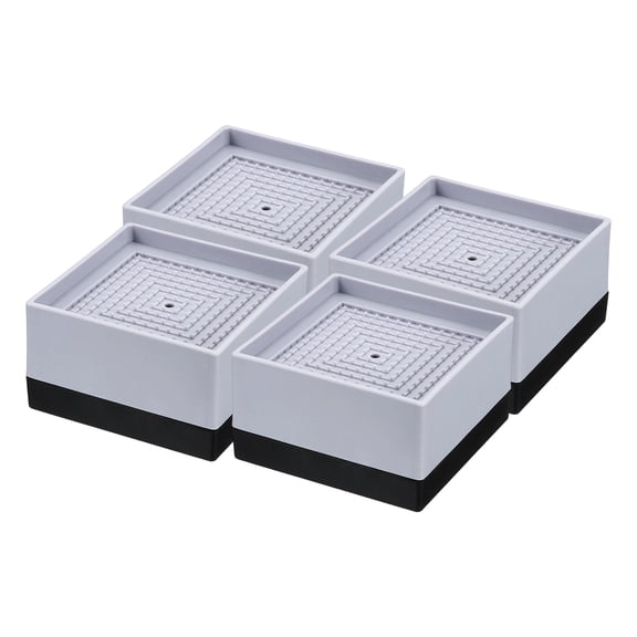 4 Pack Bed Risers Square Heavy Duty Stackable Lift Block to 1.9", Gray