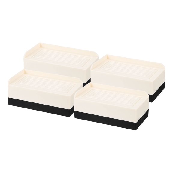 4 Pack Bed Risers, Square Heavy Duty Stackable Lift Block to 2", Beige
