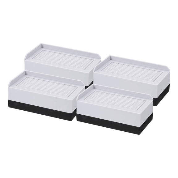 4 Pack Bed Risers, Square Heavy Duty Stackable Lift Block to 2", Gray