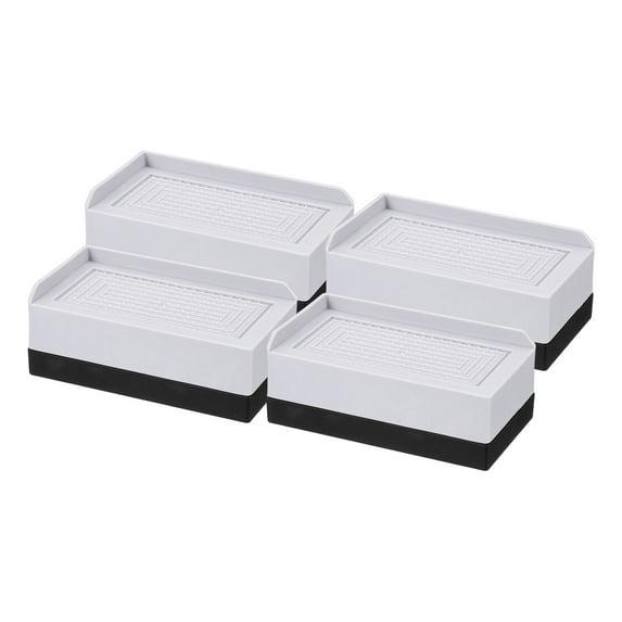 4 Pack Bed Risers, Square Heavy Duty Stackable Lift Block to 2", Gray