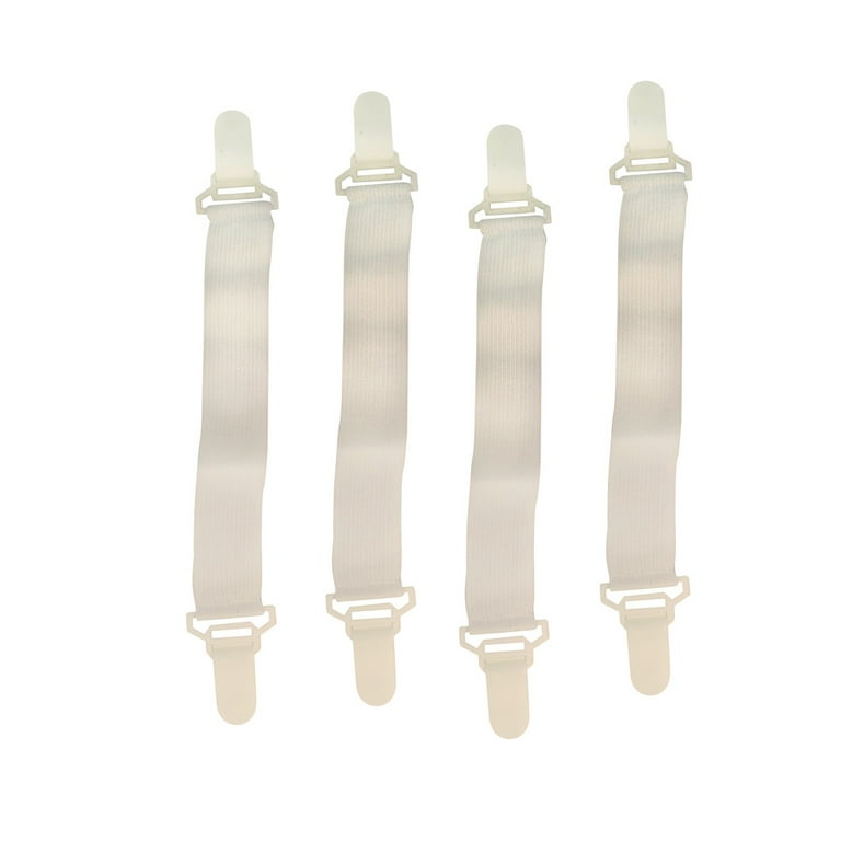 4pc Fitted Bed Sheet Gripper Clips Straps Suspender Holder Bedding Accessory Set 4pc Fitted Bed Sheet Gripper Clips Straps Suspender Holder Bedding Accessory Set