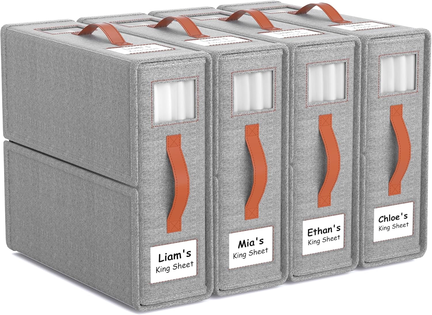 4 Pack Bed Sheet Organizers and Storage(King &Queen Size) with an ...